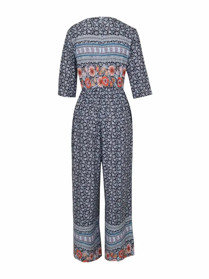 Nerina Vintage Jumpsuit Im Boho Stil Mit Blumen