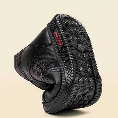 Robbie™| Vintage-Lederstiefel mit Blumenmuster