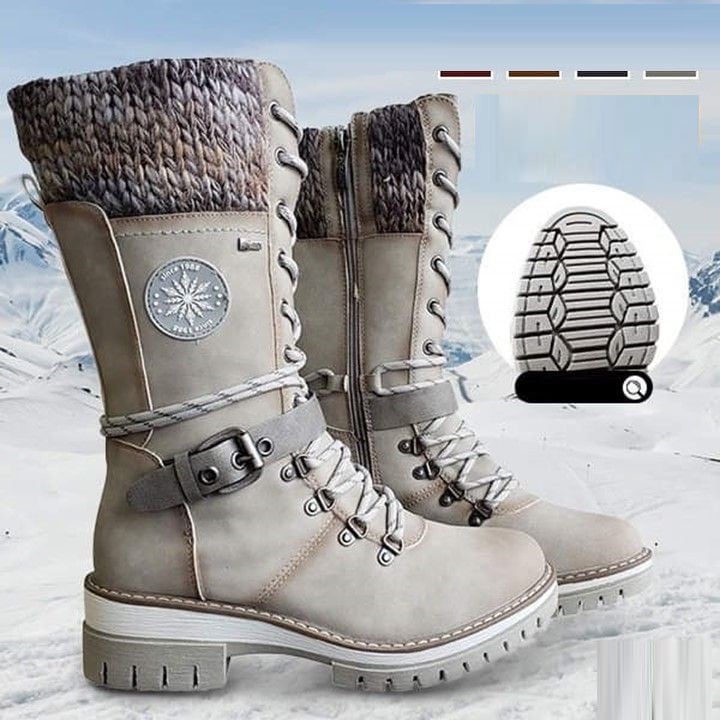 FrostLuxe™| Wasserdichte Schnürstiefel in Wadenlänge