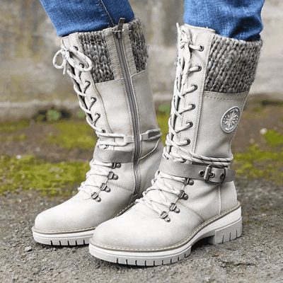 FrostLuxe™| Wasserdichte Schnürstiefel in Wadenlänge