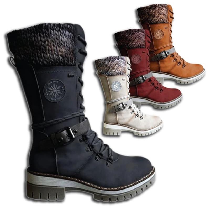 FrostLuxe™| Wasserdichte Schnürstiefel in Wadenlänge