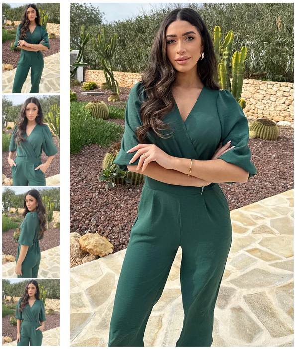 Zeitloser | V-Ausschnitt Jumpsuit