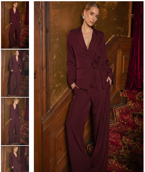 Klassische Hose mit geradem Bein in Burgunderrot