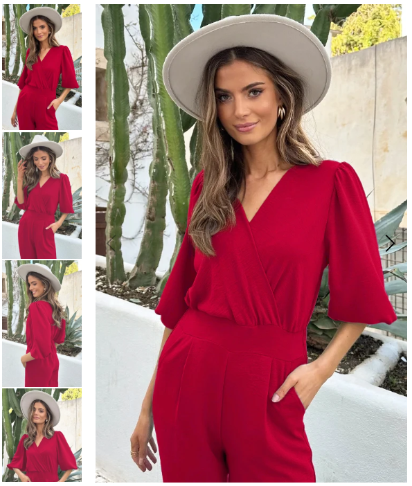 Zeitloser | V-Ausschnitt Jumpsuit