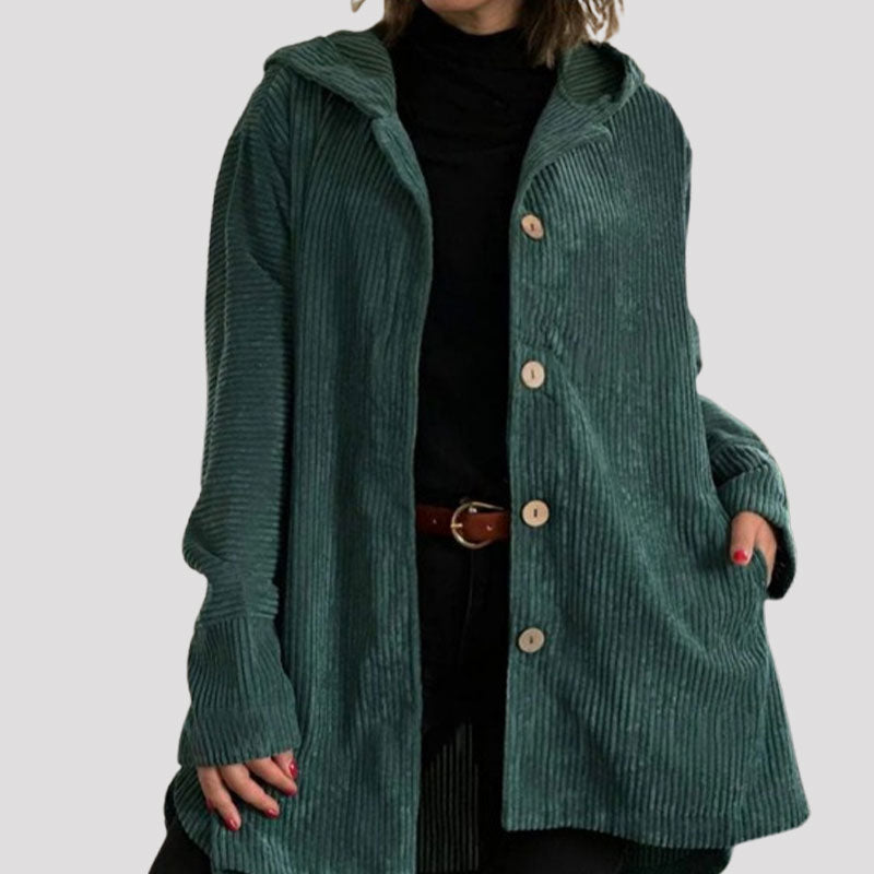 Lässige Kapuzenjacke aus Cord für den Herbst