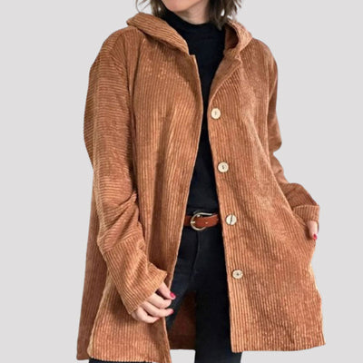 Lässige Kapuzenjacke aus Cord für den Herbst