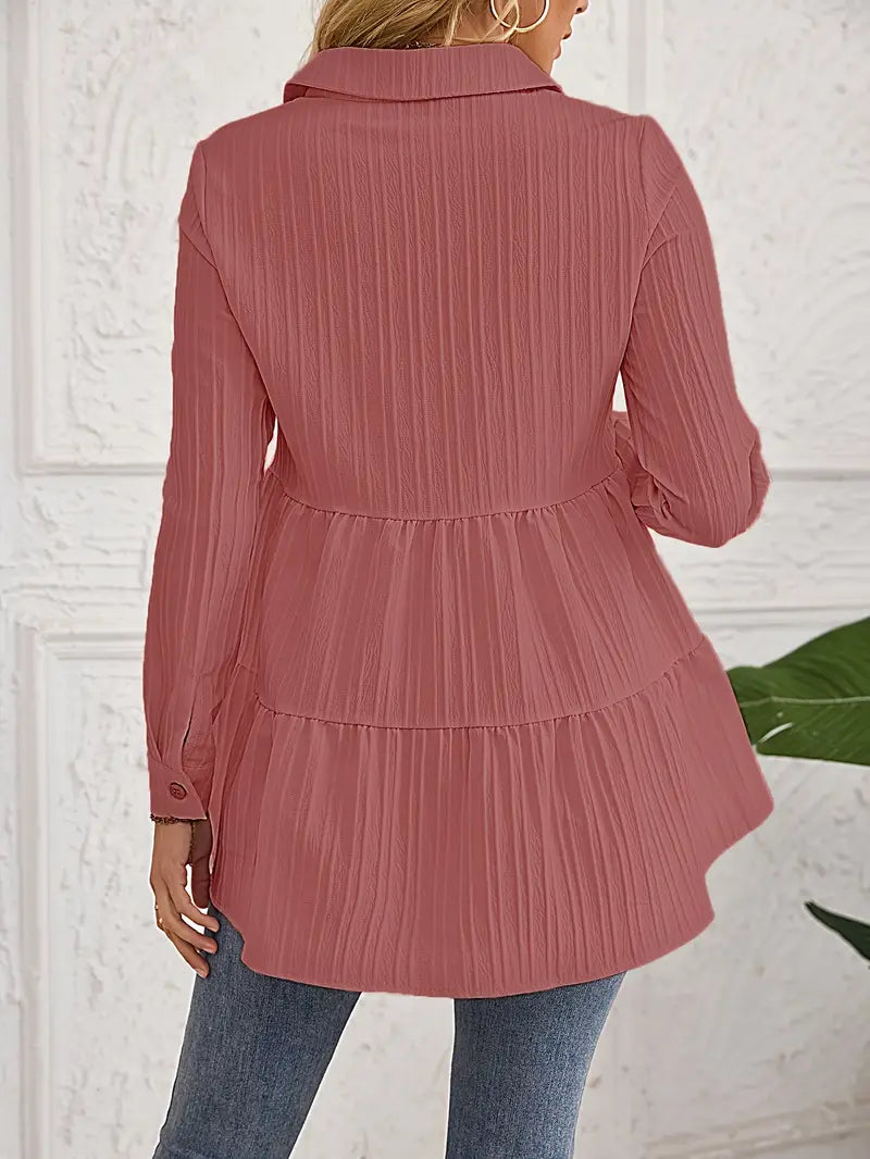 Majlinda – Stilvolles Langarm Hemd Mit Knöpfen