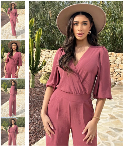 Zeitloser | V-Ausschnitt Jumpsuit