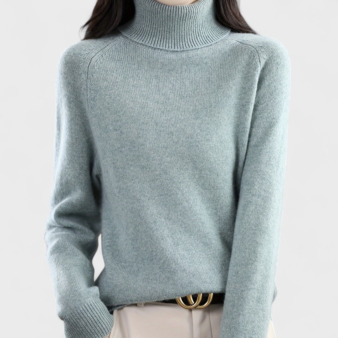 Sapphire | Pullover mit hohem Kragen in einfarbig