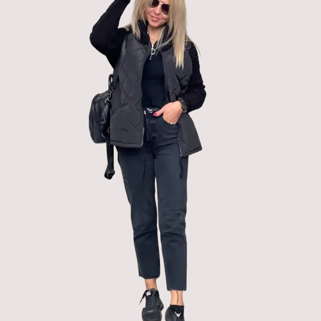 Monica | Damen-Strickjacke im Patchwork-Design