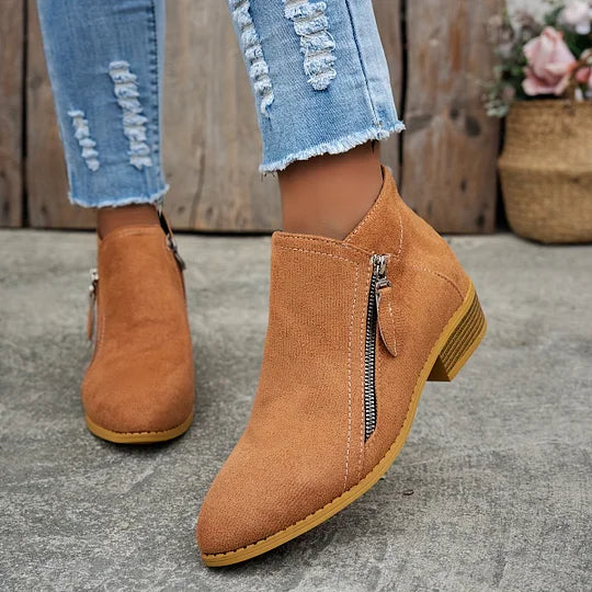 Farah - Orthopädische Lederstiefeletten Mit Reissverschluss