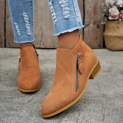 Farah - Orthopädische Lederstiefeletten Mit Reissverschluss