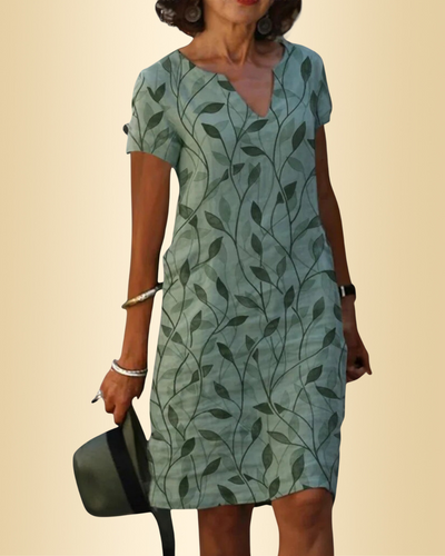 Jeanne™ | V-Ausschnitt-Kleid mit Print