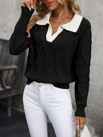 Mahalia™ Pullover Mit Zopfmuster Und Kragen