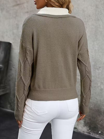 Mahalia™ Pullover Mit Zopfmuster Und Kragen