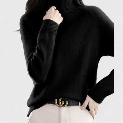 Sapphire | Pullover mit hohem Kragen in einfarbig