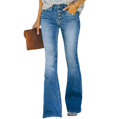 Jean Flare Slim Damen Hoch Taille