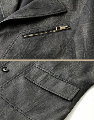 Julien – Leder Jacke Mit Lokomotiv Kragen
