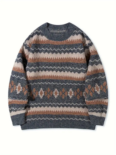 Hartman Lässiger Geometrischer Strick Pullover