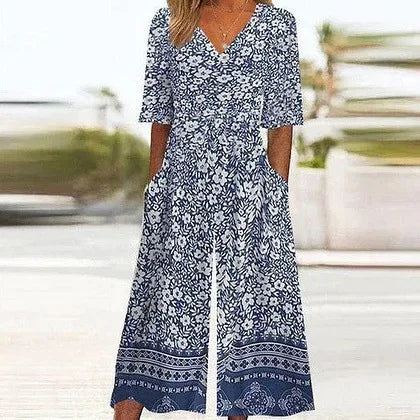 Nerina Vintage Jumpsuit Im Boho Stil Mit Blumen