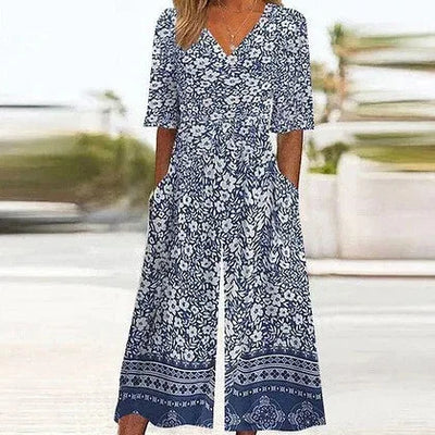 Nerina Vintage Jumpsuit Im Boho Stil Mit Blumen