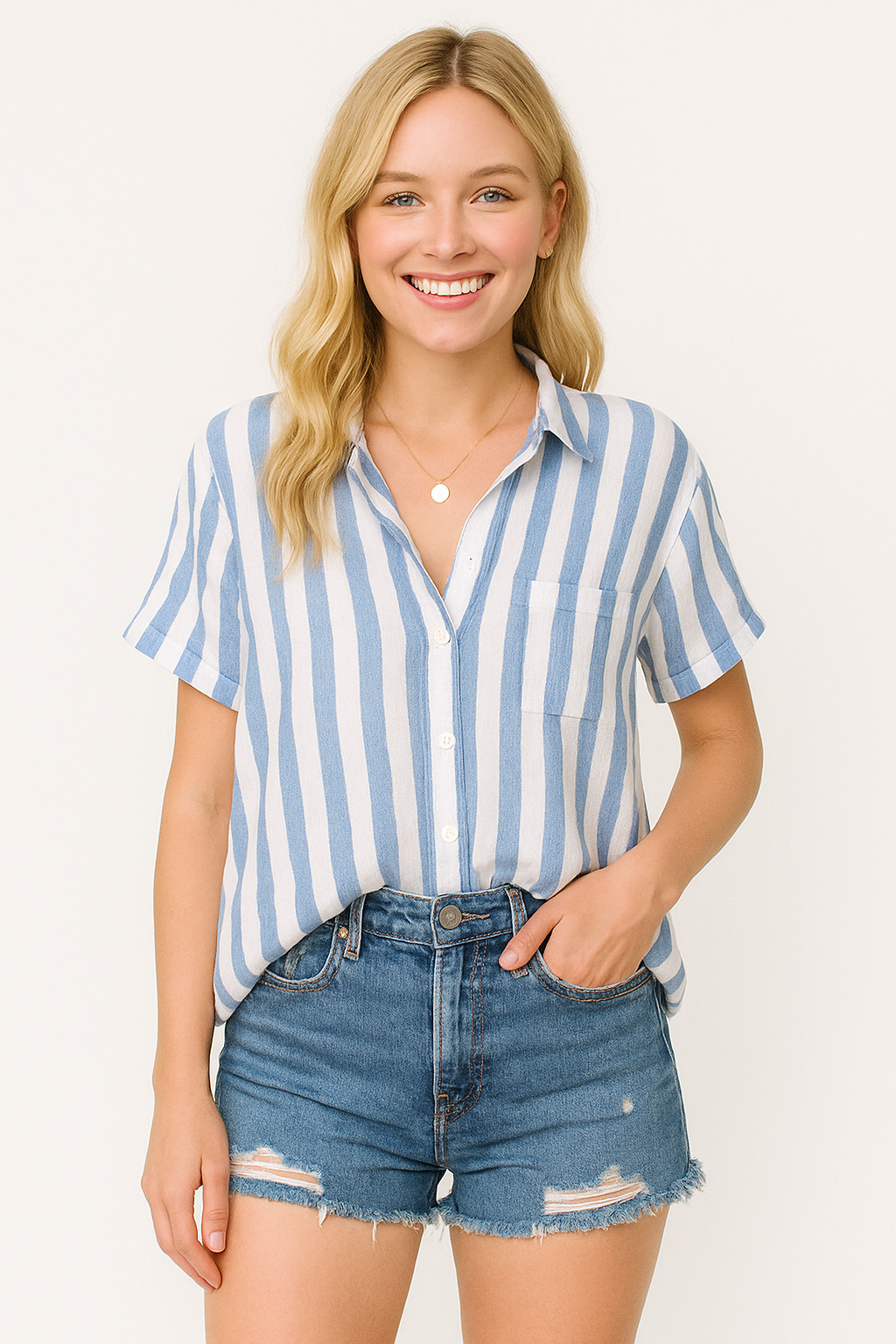HERBERGER | Damen Bluse aus Leinenmischung mit Streifen luftig & leicht