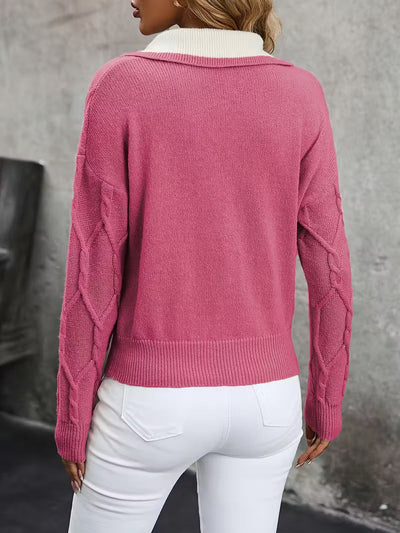 Mahalia™ Pullover Mit Zopfmuster Und Kragen
