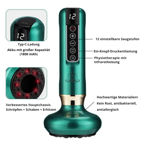 CelluSculpt™ | 4-in-1 Massagegerät mit Schröpfen, Infrarot & Wärme – reduziert Cellulite und Dehnungsstreifen sichtbar