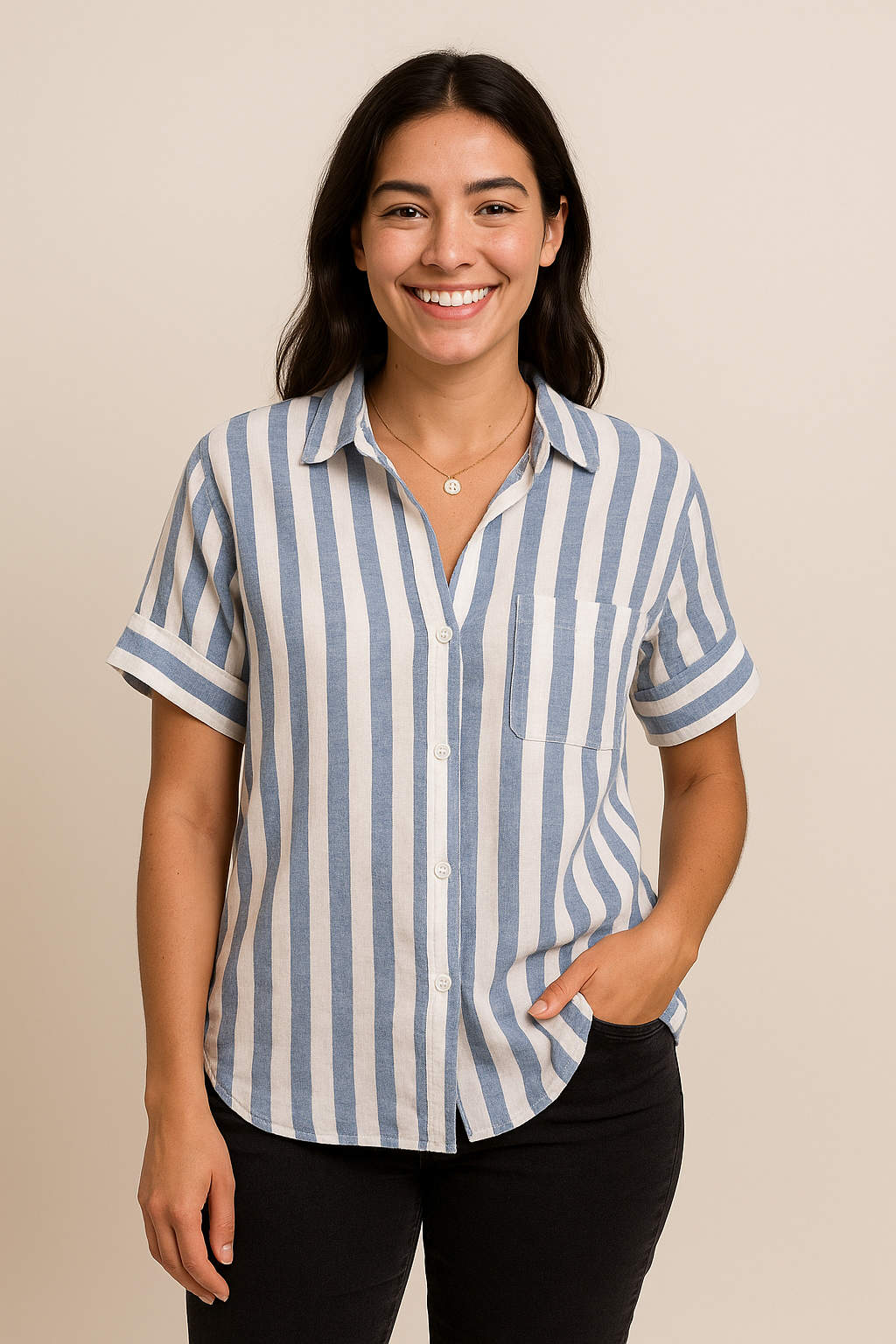 HERBERGER | Damen Bluse aus Leinenmischung mit Streifen luftig & leicht