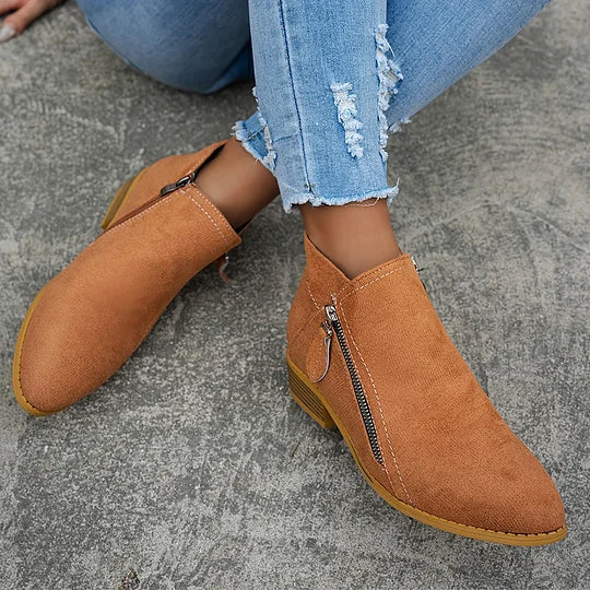 Farah - Orthopädische Lederstiefeletten Mit Reissverschluss