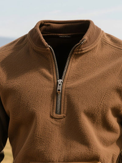 Herren-Sweatshirt mit Rundhalsausschnitt und deutschem Samtstich in Kontrastfarbe