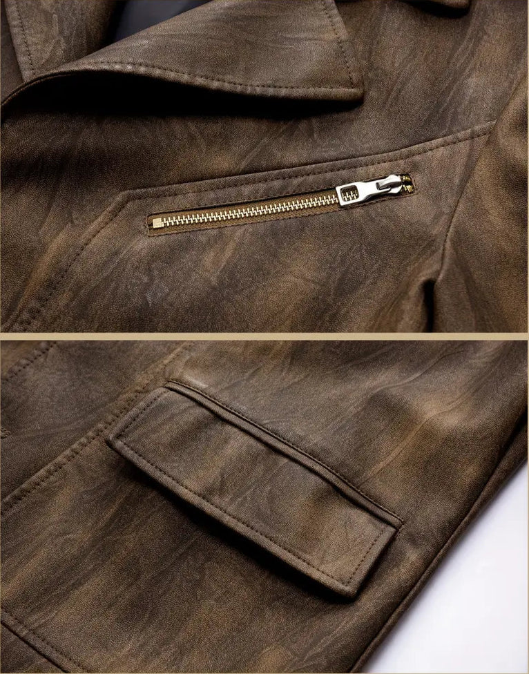Julien – Leder Jacke Mit Lokomotiv Kragen