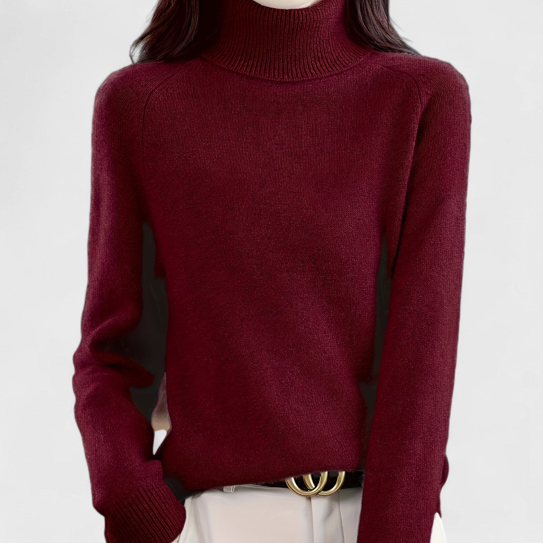 Sapphire | Pullover mit hohem Kragen in einfarbig