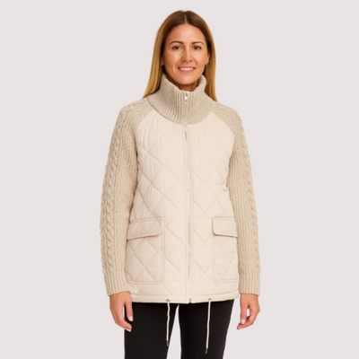 Monica | Damen-Strickjacke im Patchwork-Design