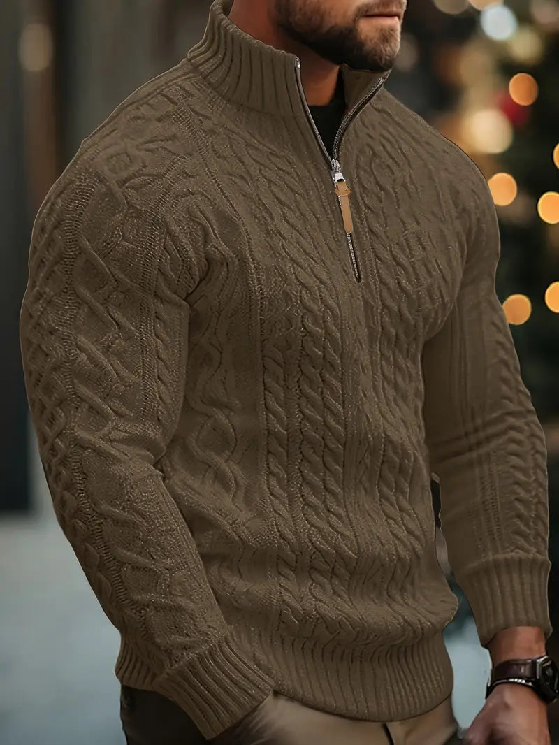 Rabada™| Strickpullover Mit Halbem Reißverschluss Und Stehkragen