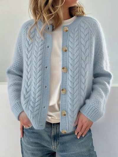 Dwina™ Strickjacke mit Knöpfen und Zopfmuster