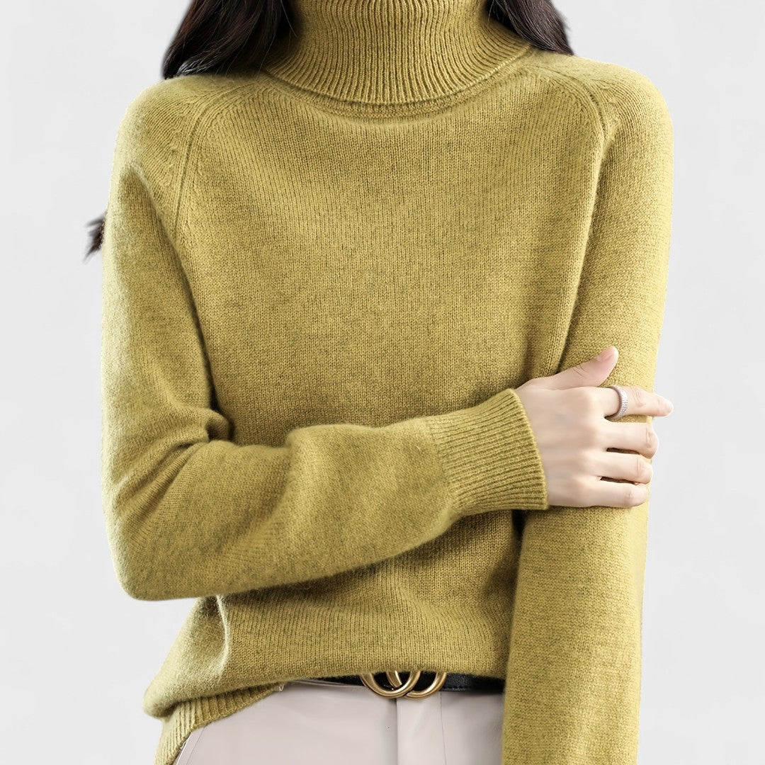 Sapphire | Pullover mit hohem Kragen in einfarbig