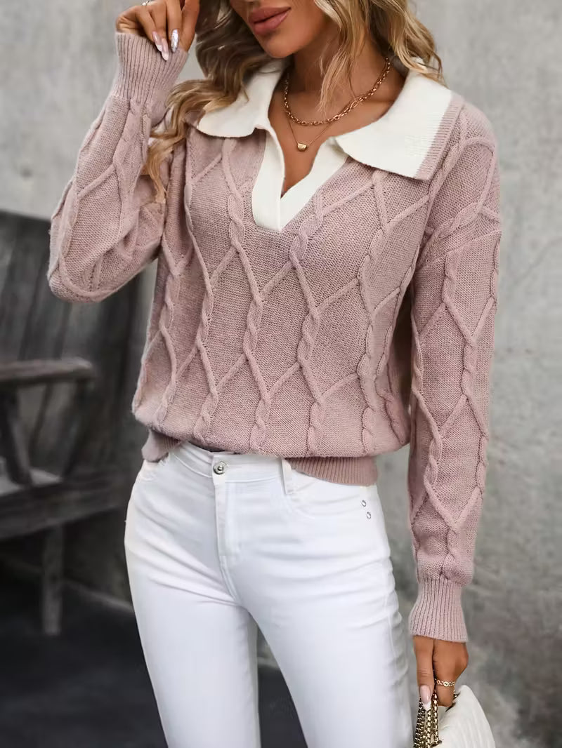 Mahalia™ Pullover Mit Zopfmuster Und Kragen