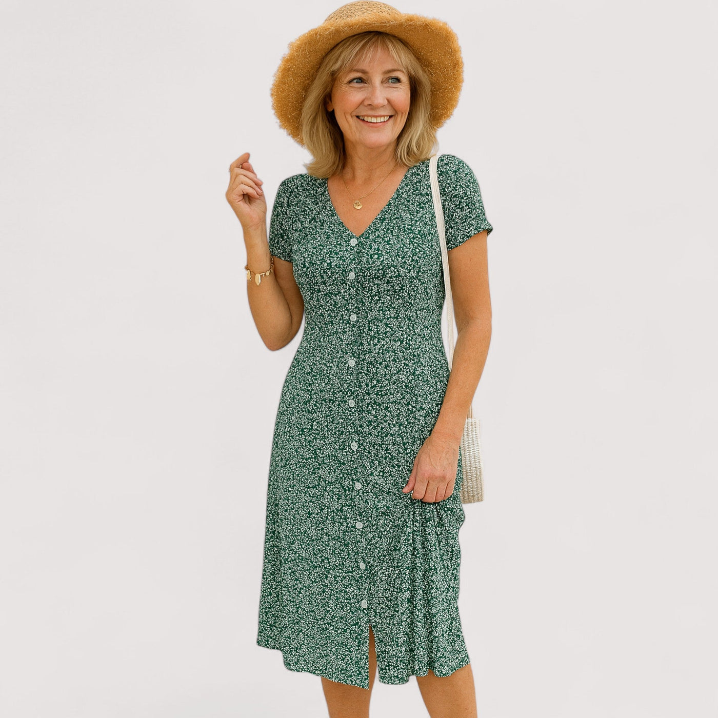 Giulia™ | Knopfkleid mit V-Ausschnitt