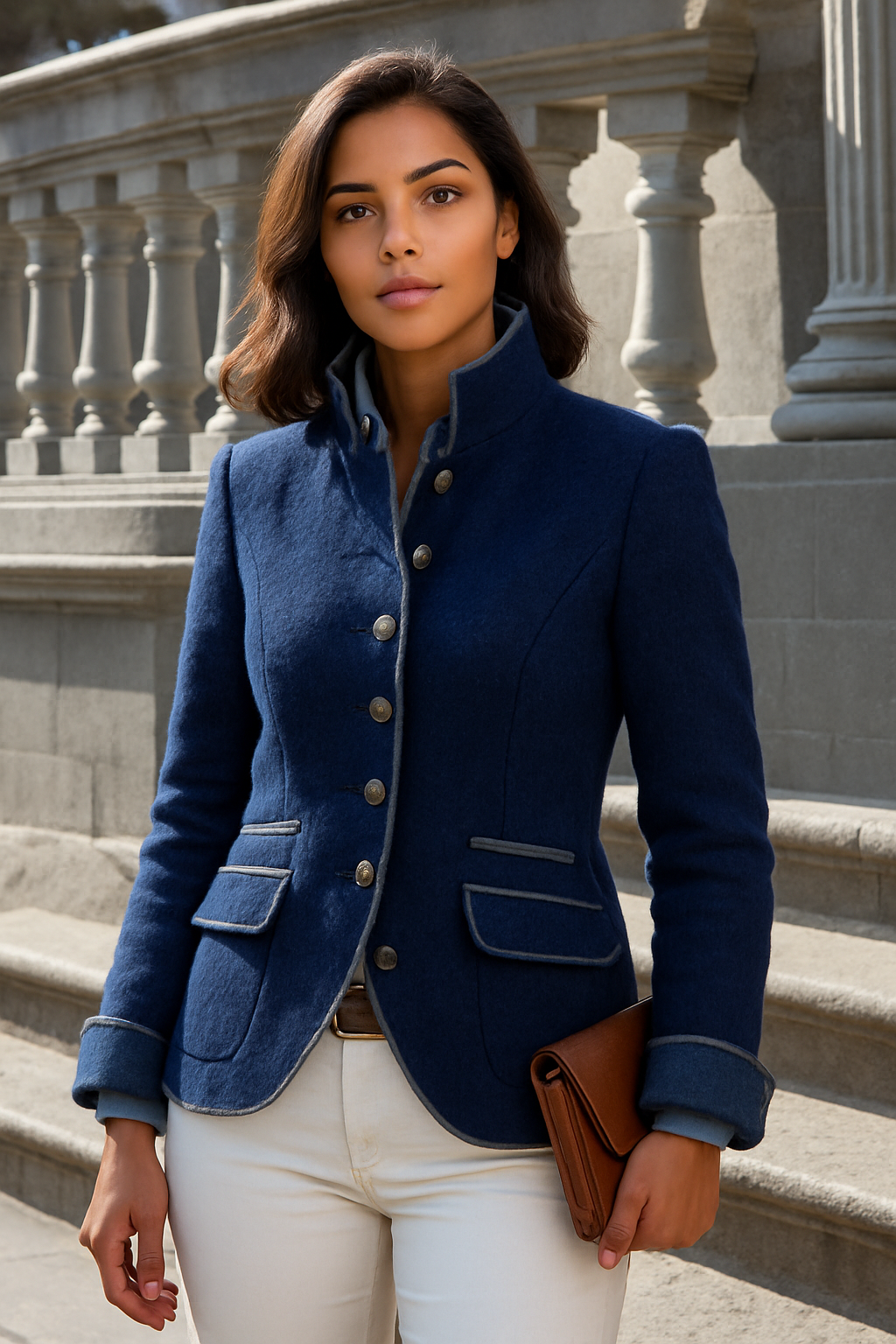 Valeria™ Eleganter Cardigan mit hohem Kragen