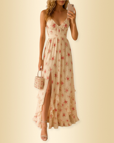 Elva™ | Schlankmachendes Schlitzkleid