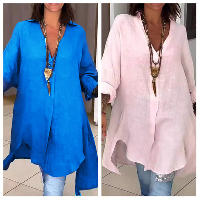 Weisses Longshirt Hemd im Oversize Look