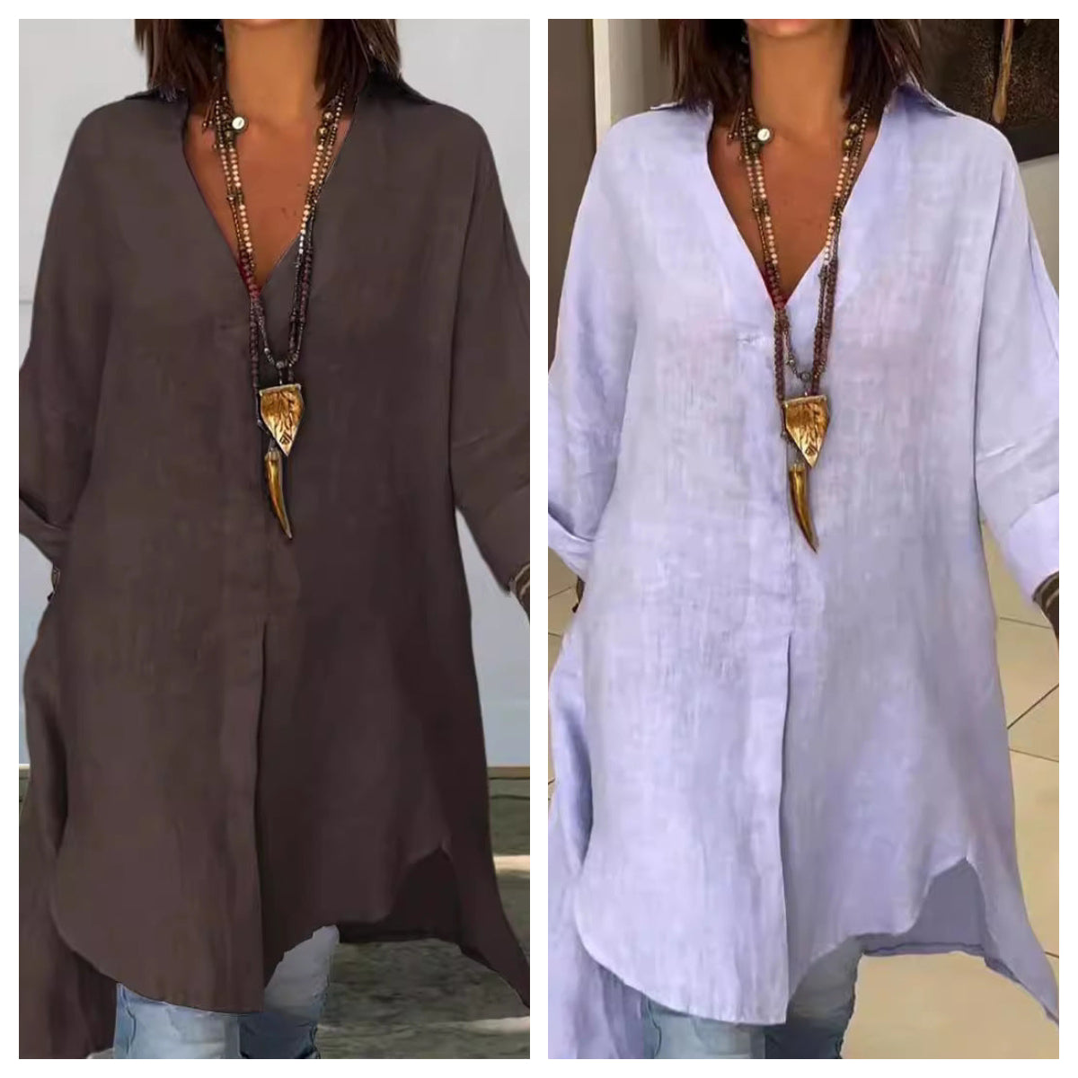 Weisses Longshirt Hemd im Oversize Look