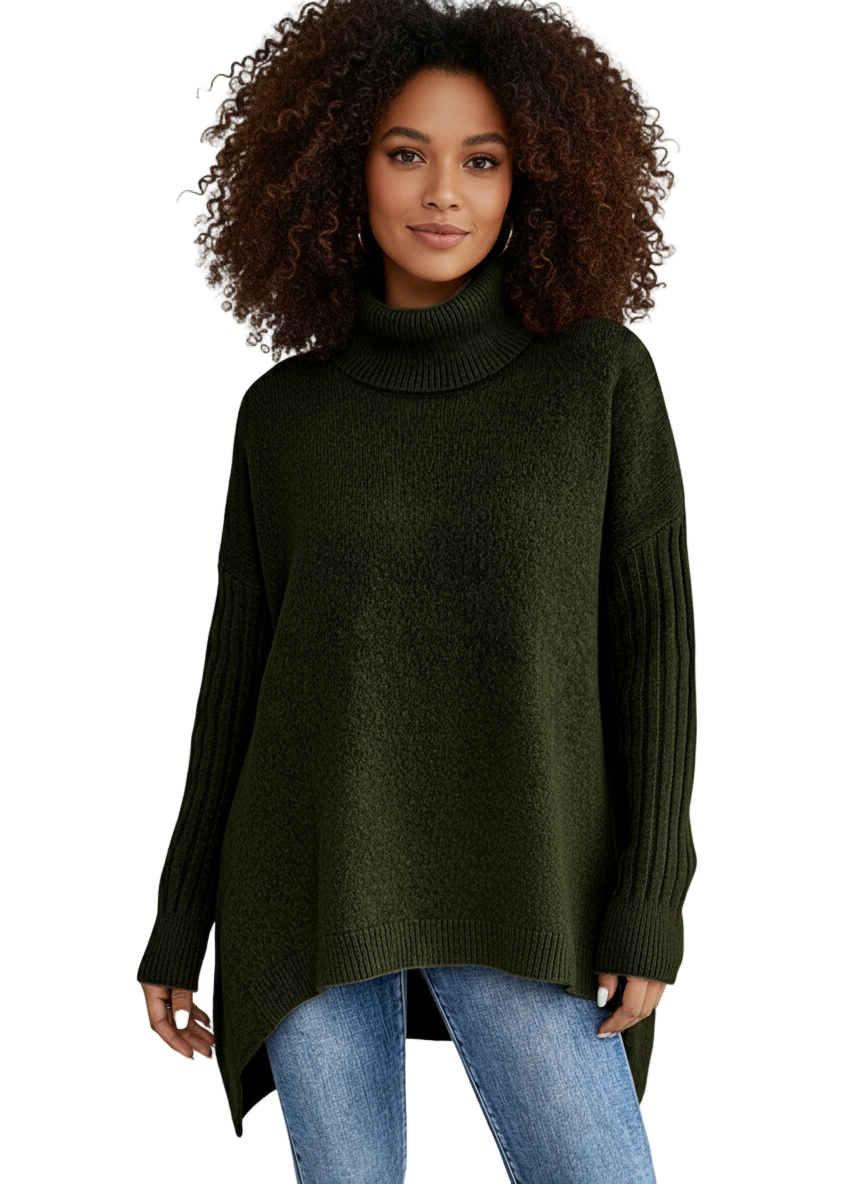 Cassie | Oversize-Strickpullover mit Rollkragen