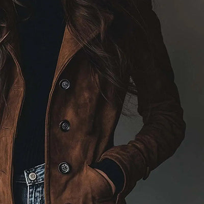 PHILIPPA™ VINTAGE GRABEN MANTEL AUS KUNSTLEDER