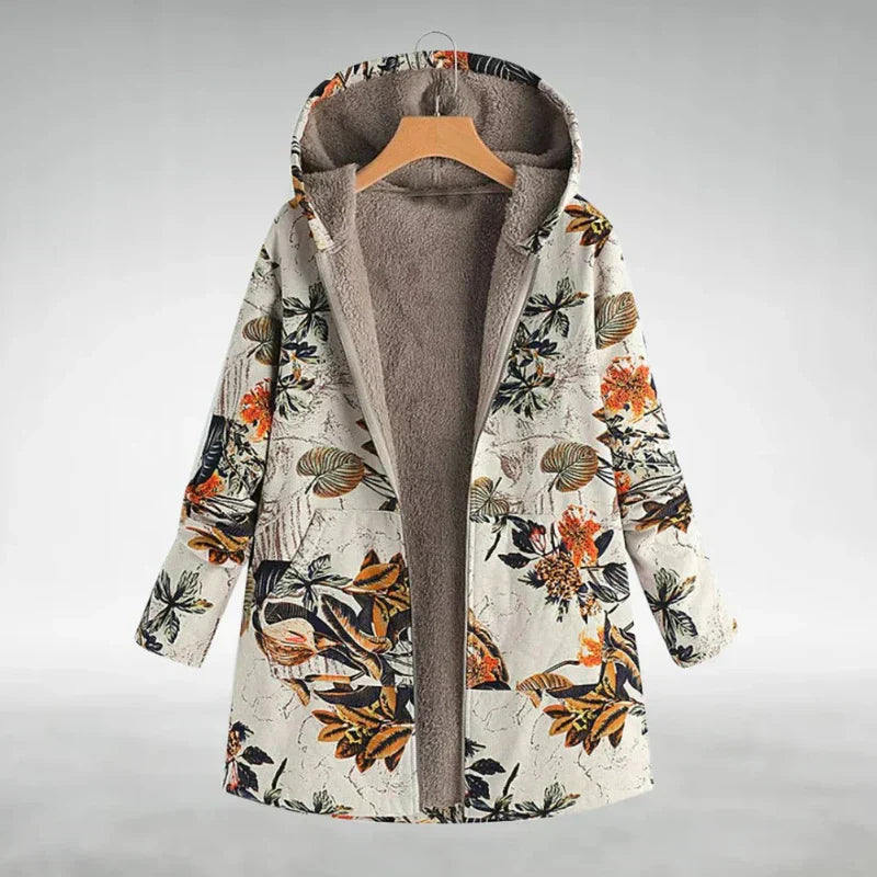 Panida Stilvolle Fleecejacke Mit Blumenmuster