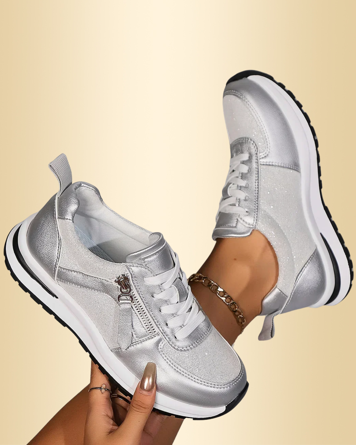 Maila - Bequemer Turnschuh Mit Seitlichem Reißverschluss