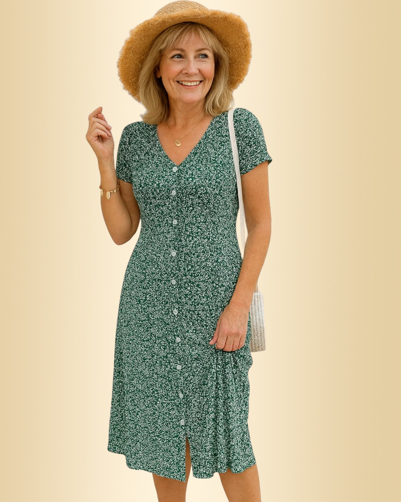 Giulia™ | Knopfkleid mit V-Ausschnitt