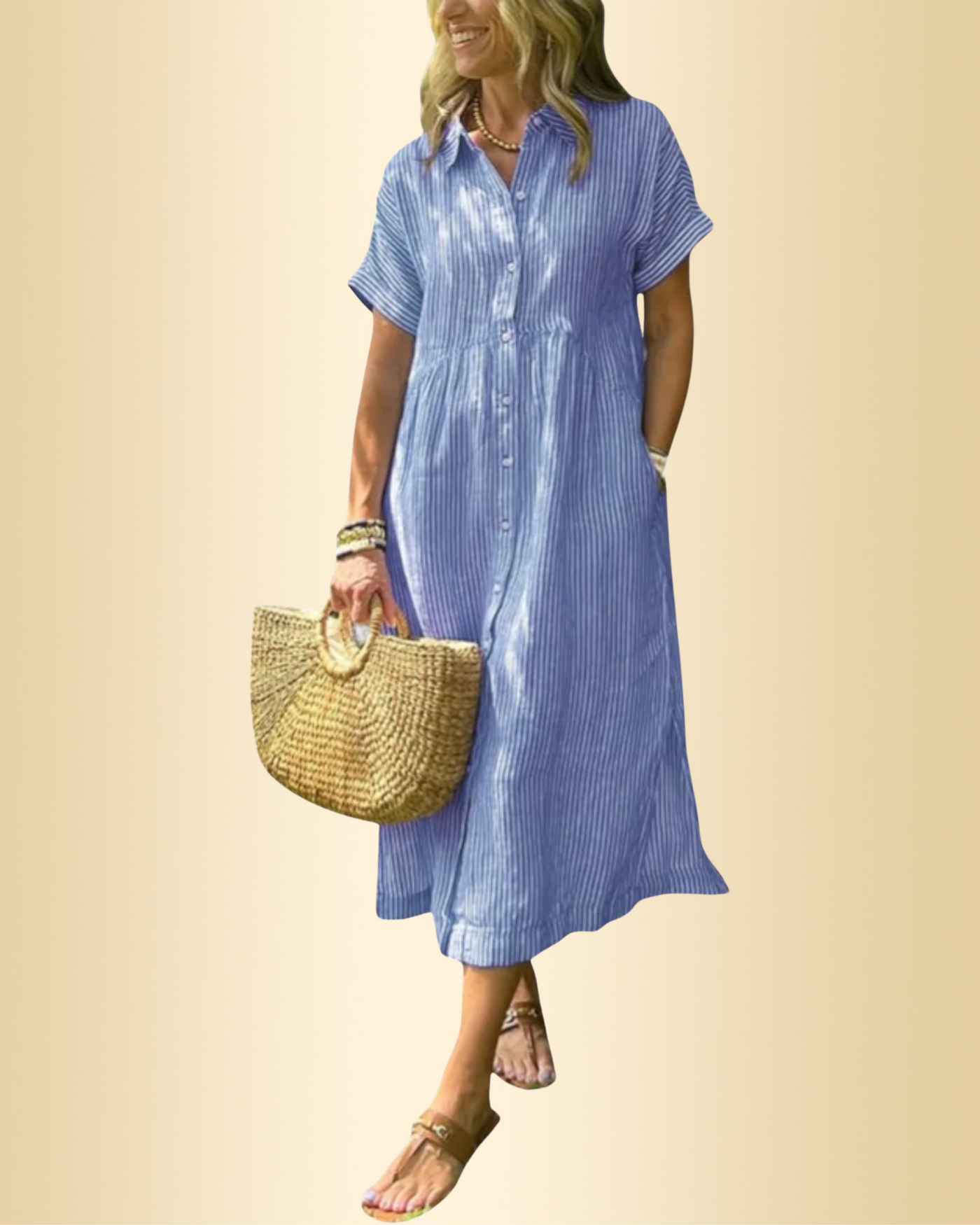 Rea™ | Gestreiftes Hemdblusenkleid