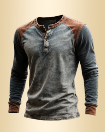 HUNZIKER - Lässiges Henley-Langarm-T-Shirt